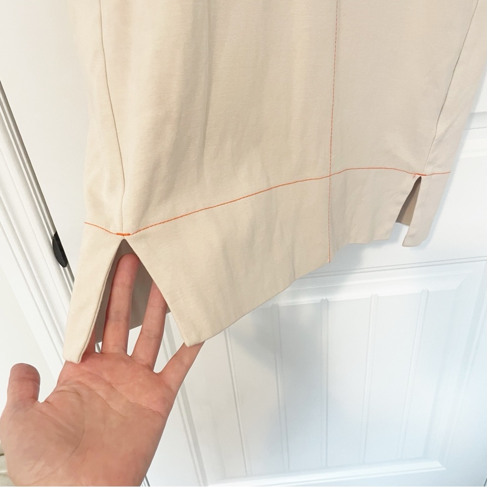 COS contrast stitch dress Light Beige with Orange Stitching Size Extra Small - Picture 9 of 16